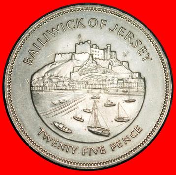 Ⰶ GREAT BRITAIN: JERSEY 25 PENCE 1952 1977 SHIPS CROWN! beschikbaar voor biedingen