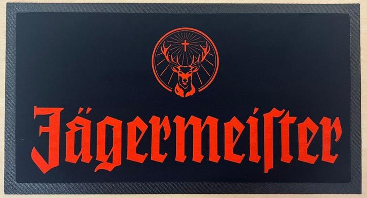 Jagermeister logo rood zwart reclame barmat dripmat runner, Verzamelen, Merken en Reclamevoorwerpen, Nieuw, Reclamebord, Ophalen of Verzenden