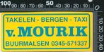 Sticker: Van Mourik - Takelen Bergen Taxi - Buurmalsen, Ophalen of Verzenden, Zo goed als nieuw, Bedrijf of Vereniging