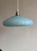 Vintage Frans clichy blauw gewolkt glazen hanglamp glas kap, Ophalen of Verzenden, Zo goed als nieuw, Glas, Minder dan 50 cm