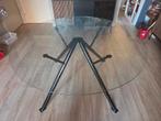 Vintage glazen eettafel, Huis en Inrichting, Tafels | Eettafels, Ophalen, Rond, 100 tot 150 cm, 100 tot 150 cm