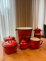 Emaille set rood, Antiek en Kunst, Antiek | Emaille, Ophalen