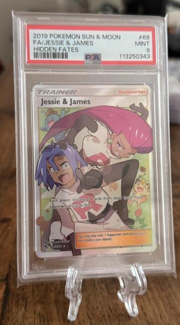 Jessie & James PSA 9 - Pokemon Hidden Fates 68/68 beschikbaar voor biedingen