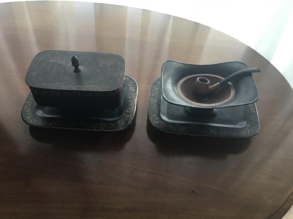 Antieke Pijpcomfort met Tabaksblik, Antiek en Kunst, Ophalen of Verzenden