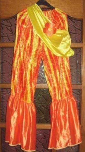 Flower Power, Disco, Hippie broek + Sjaal mt 152 beschikbaar voor biedingen