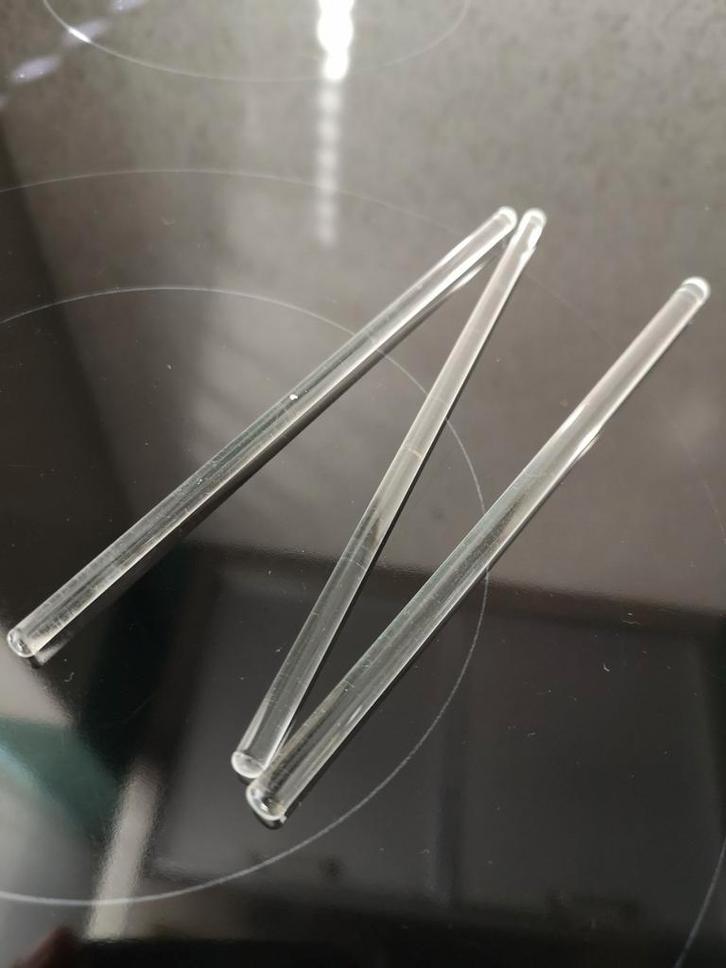 Glazen roerstaafjes, Huis en Inrichting, Keuken | Bestek, Zo goed als nieuw, Los bestek, Overige materialen, Vaatwasserbestendig