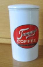 wit voorraadpotje steen Tommy's brand coffee koffie pads, Huis en Inrichting, Overige materialen, Pot, Bus of Blik, Gebruikt, Ophalen of Verzenden