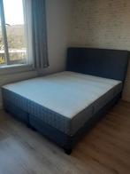 Boxspring queensize antraciet stof, Huis en Inrichting, Slaapkamer | Boxsprings, Ophalen, Gebruikt, Tweepersoons, 200 cm