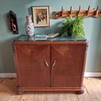 Lucky Vintage Antiek hoog Dressoir met Marmeren Blad, Ophalen of Verzenden