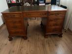 Antiek Engels bureau met groen lederen blad, Ophalen