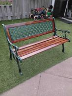 Mooie tuinbank met gietijzeren frame, Tuin en Terras, Tuinbanken, Ophalen, Zo goed als nieuw, Hout