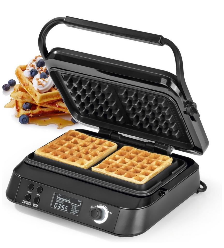 N8WERK Wafelijzer Belgische Wafels 1600W zwart, Ophalen of Verzenden, Nieuw