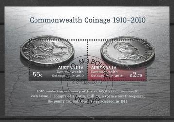 AUSTRALIE 2010, mi Bl 97A Munten gestempeld beschikbaar voor biedingen
