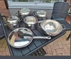 Complete pannenset, Ophalen of Verzenden, Zo goed als nieuw, Rvs, Pannenset