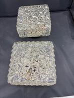 Set van 2 vintage glazen plafondlampen. 16x16cm., Ophalen