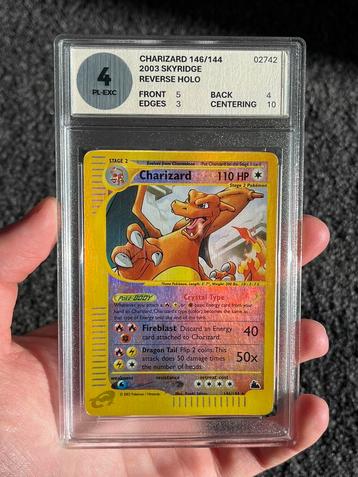 Pokémon Crystal Charizard Skyridge #146 Reverse Holo Grade 4 beschikbaar voor biedingen