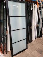88x231,5cm binnendeur opdek R Staal look zwart mat glas SK2, Ophalen, 80 tot 100 cm, 215 cm of meer, Glas