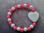 armbandje kralen armband roze met wit (voor goed doel), Overige kleuren, Nieuw, Ophalen of Verzenden, Elastiek