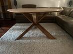 Merk Ethnicraft: Ronde Teak Houten Tafel - 163cm, Huis en Inrichting, Tafels | Eettafels, Ophalen, Gebruikt, 150 tot 200 cm, Vijf personen of meer