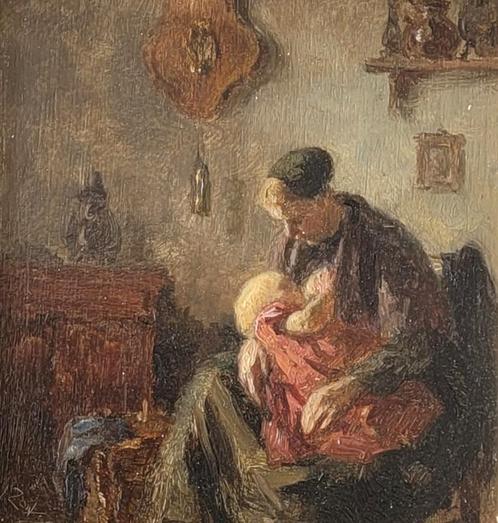 J A Zon 1872-1932 mooi werkje, Antiek en Kunst, Kunst | Schilderijen | Klassiek, Ophalen of Verzenden