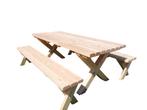 picknicktafel met losse banken DUURZAAM DOUGLAS HOUT, Ophalen of Verzenden, Nieuw, Rechthoekig, Hout