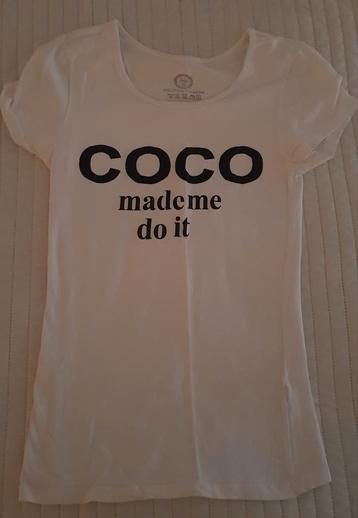 Coco t-shirt wit maat s strak strech made me do it tshirt