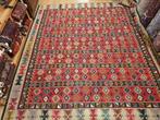 Vintage handgeweven perzische qashqai kelim 344x300, Huis en Inrichting, Stoffering | Tapijten en Kleden, Info@SlatsAntiek.nl