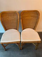 Rotan Eetkamerstoelen, Huis en Inrichting, Stoelen, Ophalen, Gebruikt, Twee, Bruin