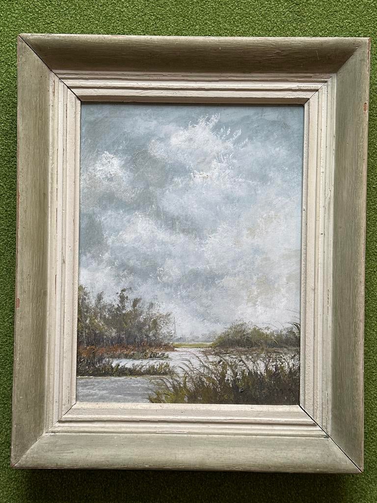 Waterlandschap door Joop Burger 30x40 cm, Antiek en Kunst, Kunst | Schilderijen | Klassiek, Ophalen of Verzenden