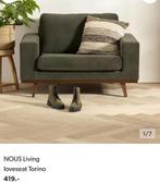 Nous Living Loveseat Torino - Groen, Huis en Inrichting, Fauteuils, Ophalen, Zo goed als nieuw, Stof, 75 tot 100 cm