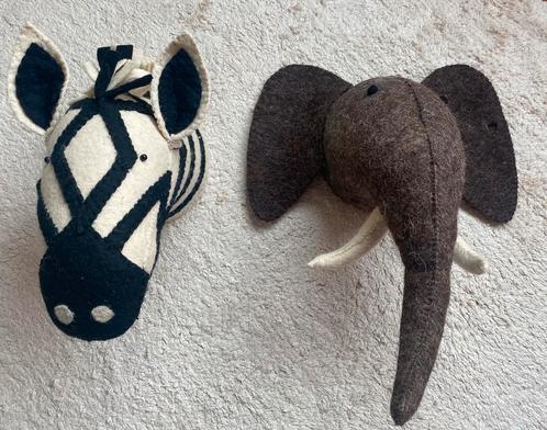 Vilten dierenkoppen, Kinderen en Baby's, Kinderkamer | Inrichting en Decoratie, Zo goed als nieuw, Wanddecoratie, Ophalen of Verzenden