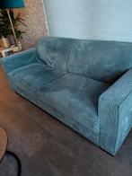 Leuke 2,5 zits bank met blauwe ribstof., Huis en Inrichting, Ophalen, 150 tot 200 cm, Tweepersoons, 75 tot 100 cm