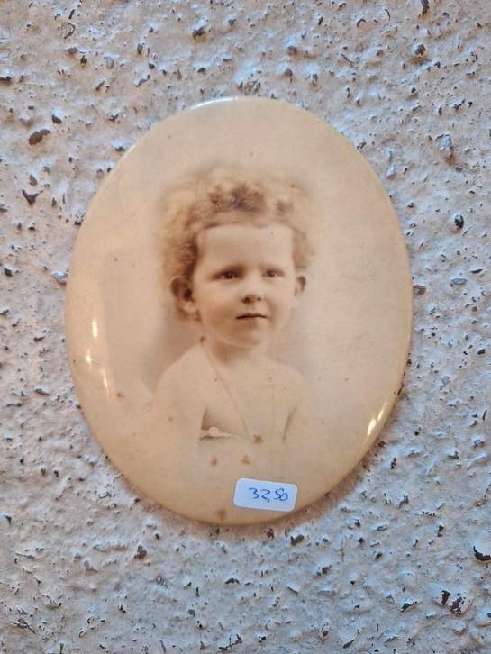 Foto op blikken ondergrond, Antiek en Kunst, Curiosa en Brocante, Ophalen of Verzenden