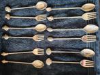 Gebaks setjes, unieke serie lepeltjes en vorkjes., Antiek en Kunst, Ophalen of Verzenden