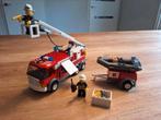 Lego CITY brandweer ladderwagen met aanhanger 7239, Ophalen of Verzenden, Gebruikt, Complete set, Lego