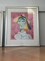Vintage poster Picasso woman with straw hat, Ophalen