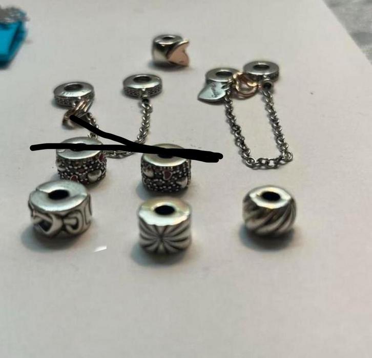 Pandora Sieraden Collectie: Bedels, Armbanden, Kettingen, Sieraden, Tassen en Uiterlijk, Bedels, Zo goed als nieuw, Pandora, Zilver