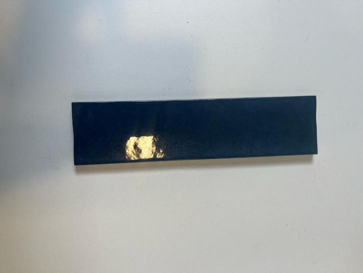 Restpartij blauwe glanzende wandtegel 6x24, Doe-het-zelf en Verbouw, Tegels, Nieuw, Wandtegels, Keramiek, Minder dan 20 cm, Minder dan 20 cm