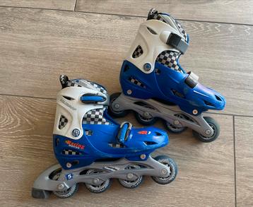 Nijdam skeelers blauw/wit verstelbaar maat 34-37 beschikbaar voor biedingen