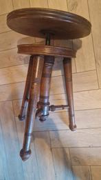 Piano kruk antiek verstelbaar, Ophalen of Verzenden