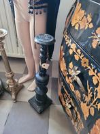 Vintage zwarte houten kandelaar 60 cm, Huis en Inrichting, Woonaccessoires | Kandelaars en Kaarsen, Heikant 21 Kaatsheuvel, 50 tot 75 cm