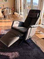 Zgan Leren RELAXSTOEL  met sta-op functie, zwart leer, Huis en Inrichting, Ophalen, Leer, Zo goed als nieuw, 75 tot 100 cm