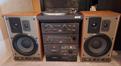 Vintage Akai stereo met Jamo speakers, Audio, Tv en Foto, Stereo-sets, Gebruikt, Cassettedeck, Speakers, Akai, Ophalen