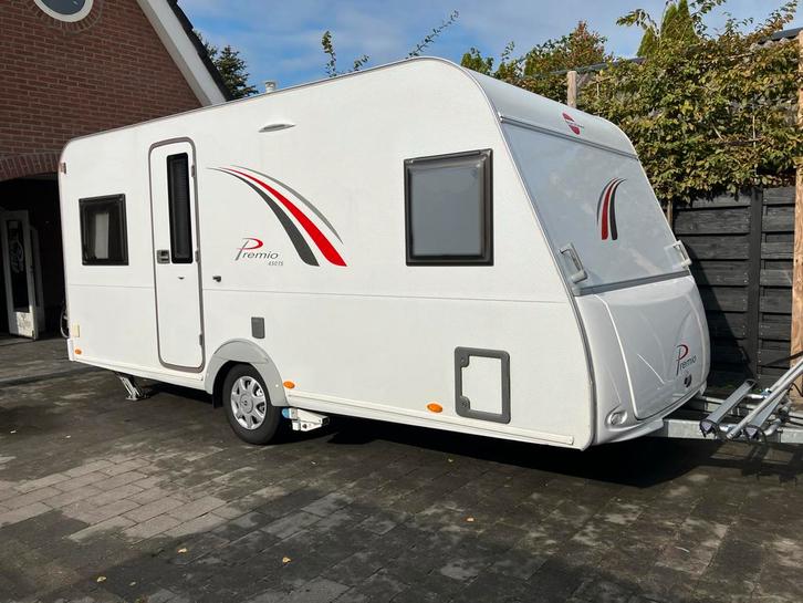 Bürstner Premio 450 TS (2016) met mover, Caravans en Kamperen, Caravans, Particulier, tot en met 4, 750 - 1000 kg, Rondzit, Bürstner