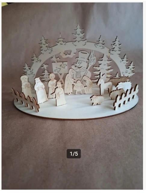 Houten kerststal h, Diversen, Kerst, Onbekend, Ophalen of Verzenden, Zo goed als nieuw, Losse verkoop