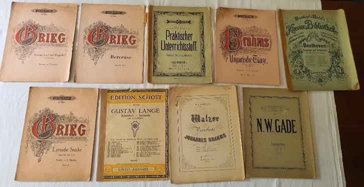 9 Pianoboeken – ca. 100 jaar oud (ook per stuk te koop), Muziek en Instrumenten, Bladmuziek, Ophalen of Verzenden