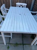 Te koop: houten buitentafel, Tuin en Terras, Tuintafels, Ophalen, Zo goed als nieuw, Rechthoekig, Hout