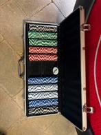 Poker Fiches Set met Doos, Drie of vier spelers, Ophalen of Verzenden, Gebruikt