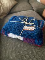 Gehaakte muts met sjaal, Minder dan 50 cm, Blauw, Ophalen of Verzenden, Zo goed als nieuw