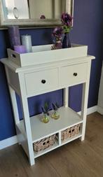 Sidetable landelijk met rieten mandjes., Ophalen, 50 tot 100 cm, Overige houtsoorten, Landelijk